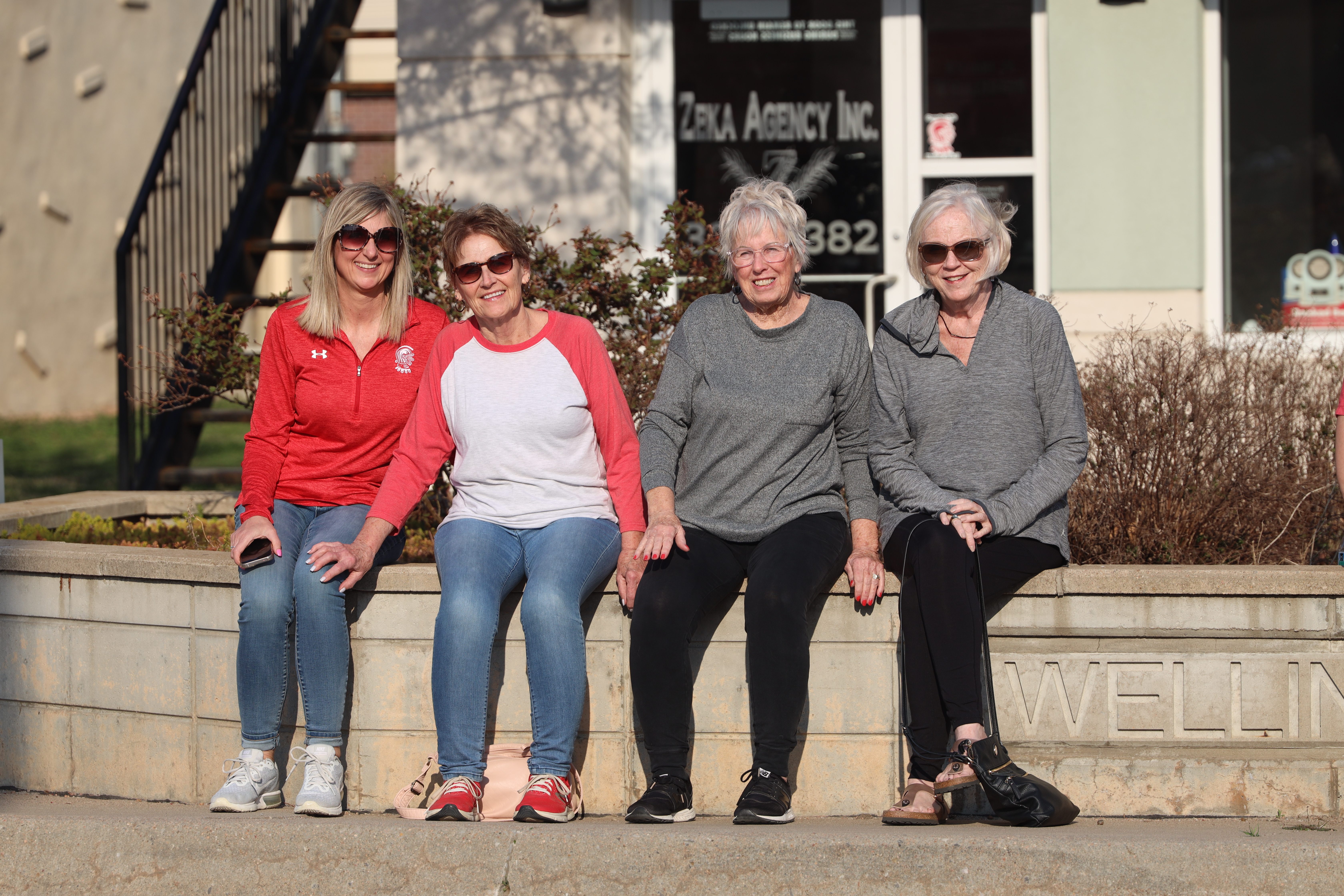Ashley Koerner, Debbie Kimball, Cindy Adams, and Janice Lucas Horsch arrive early for the parade.