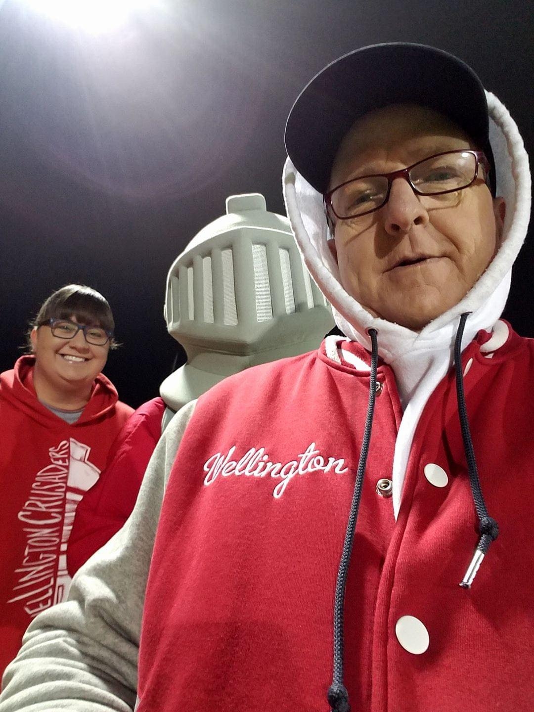 Katie Ford, Steve Sturgis, and the Crusader Mascot