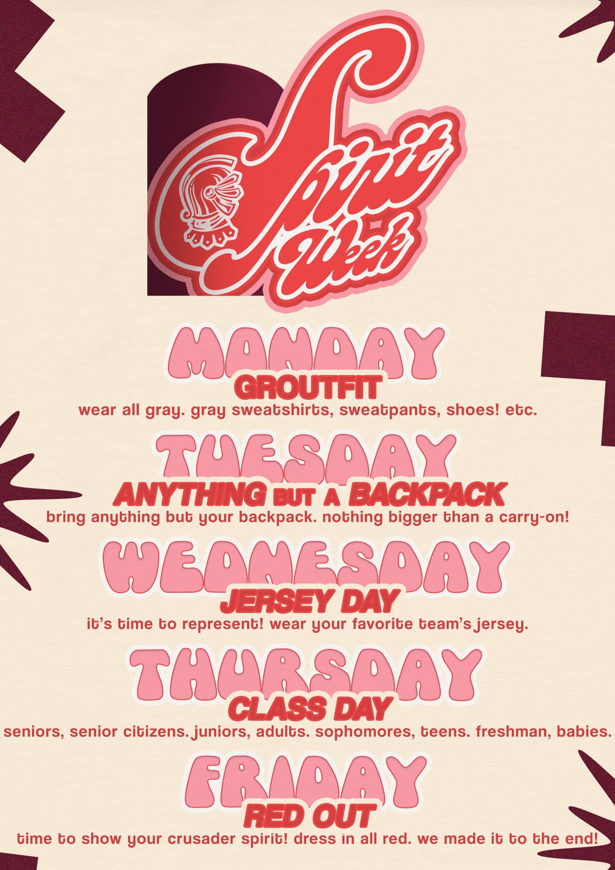 spirit week themes