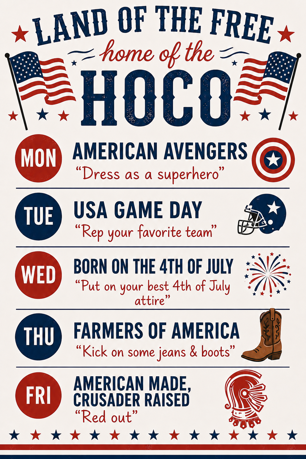 homecoming spirit week themes
