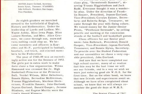 WHS Class of 1952